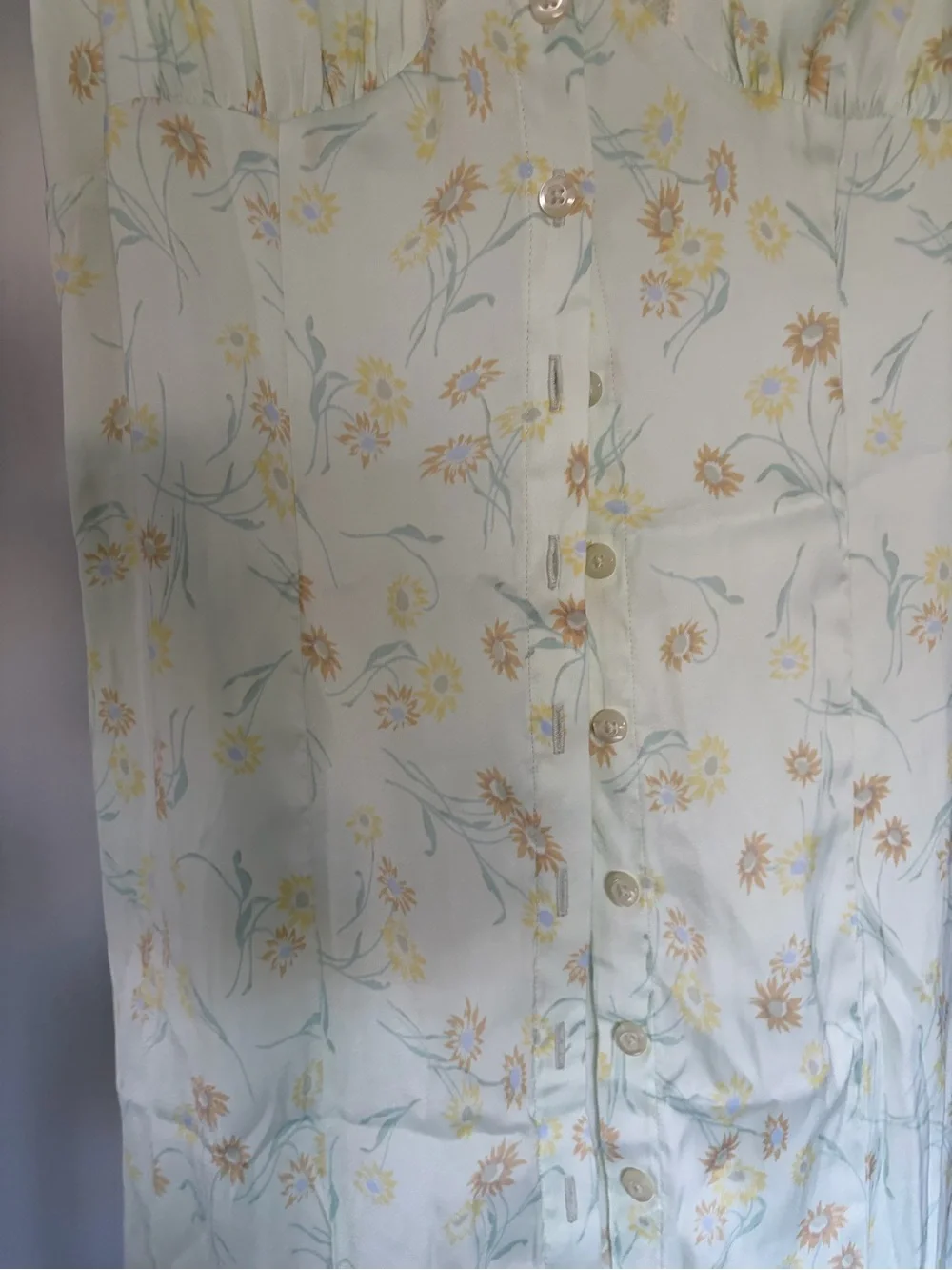 Kimchi Blue Pale Mint Floral Lace-Trim Maxi Top - Picture 6 of 8